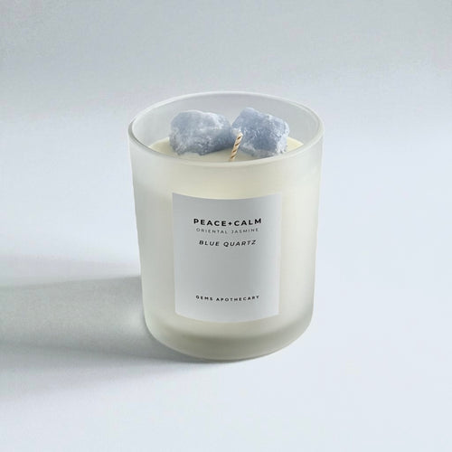 Peace + Calm Blue Quartz Candle – Oriental Jasmine
