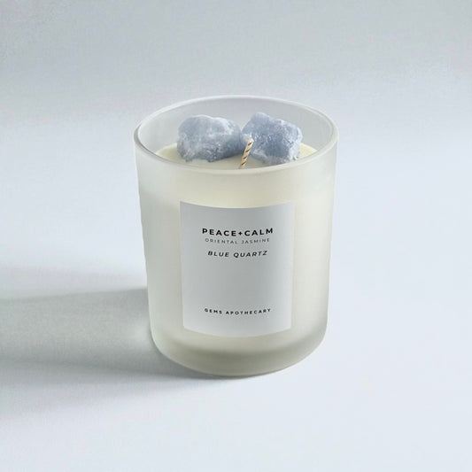 Peace + Calm | Blue Quartz Crystal Candle