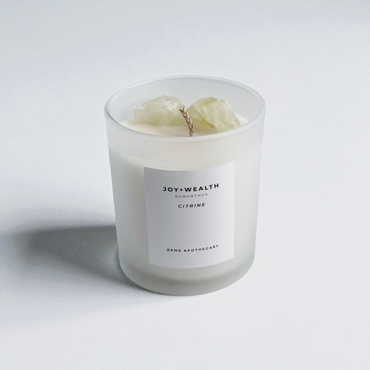 Joy + Wealth | Citrine Crystal Candle